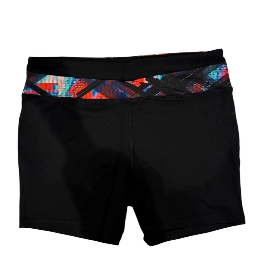 Forever 21 Black Bike Shorts with Colorful Waistband